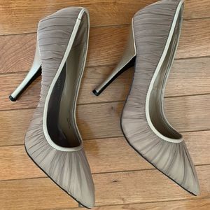 Adrienne Maloof Yabel High Heeled Satin Pumps